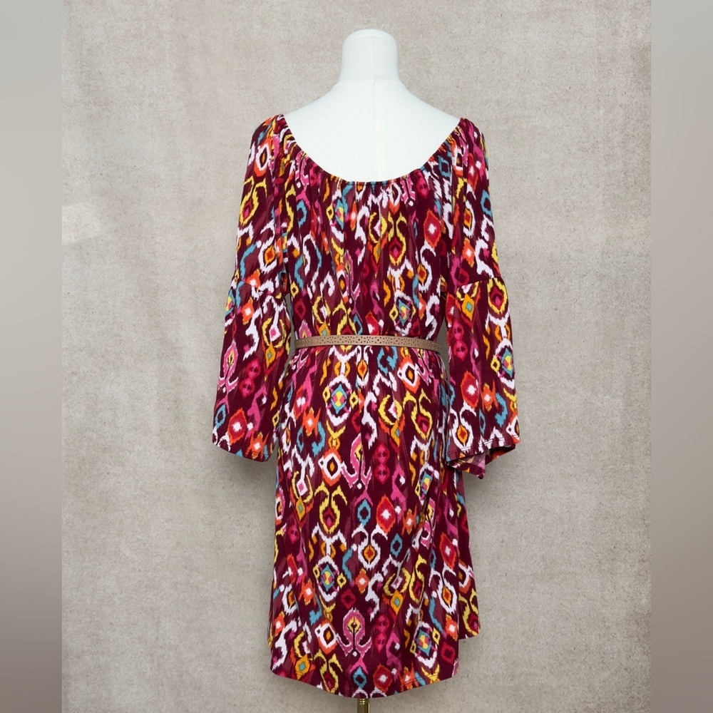 Dear Scarlett Bold, Colorful, & Effortlessly Boho Ikat Inspired Dress - Picture 5 of 9
